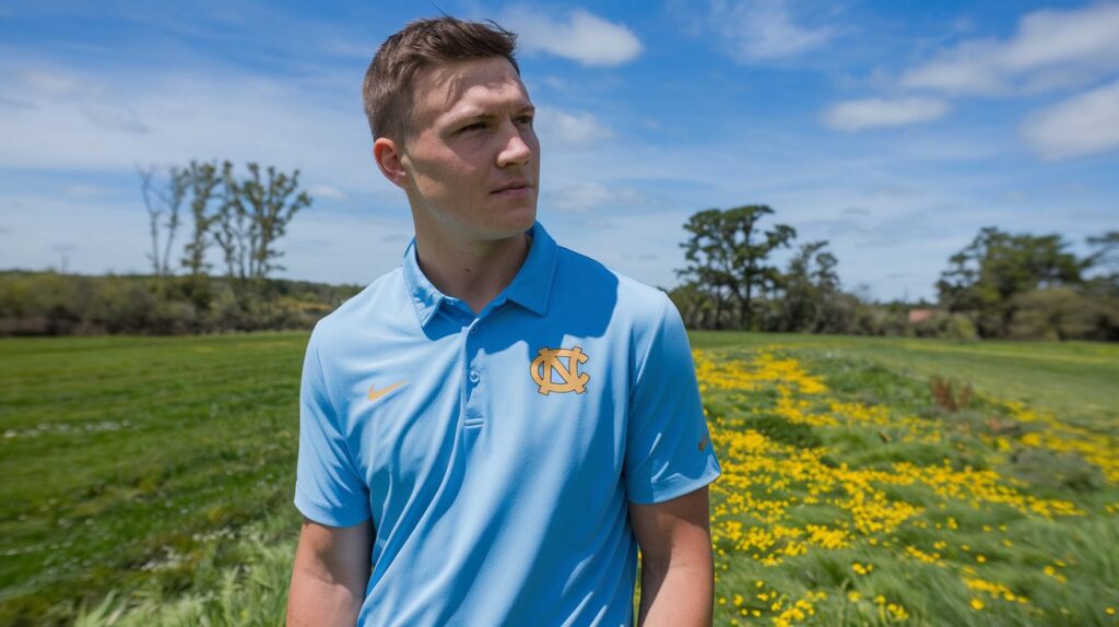 unc blue polo shirt temu